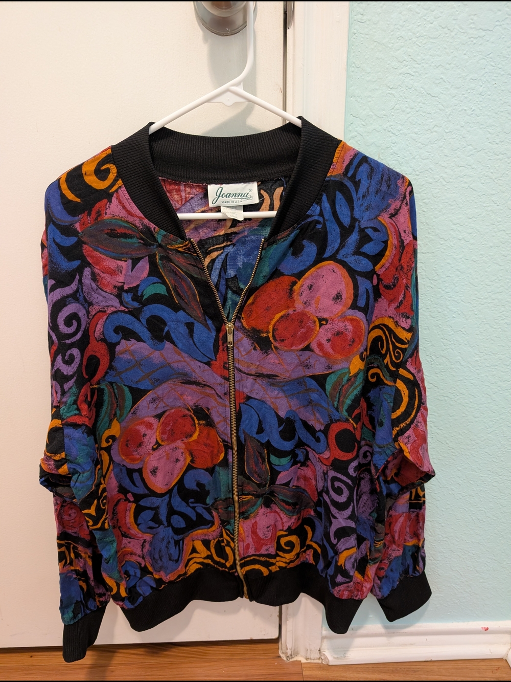 Joanna Multicolor Floral Abstract Bomber Jacket